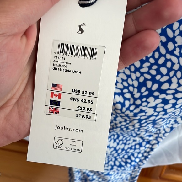 NWT Joules Ariel Swim Top(12) and Bottom(14) blue spot pattern - Picture 6 of 13